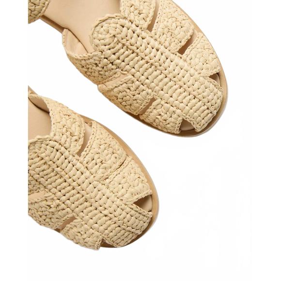 NEW FREDA SALVADOR women's sera fisherman sandal in natural raffia - Picture 3 of 6